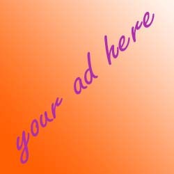 orange and white image with the words "your ad here"