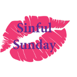 A lipstick mark with the words Sinful Sunday in the middle