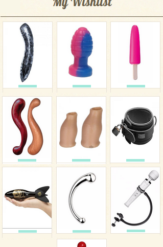 A wishlist of several items wanted from Betty's Toy Box